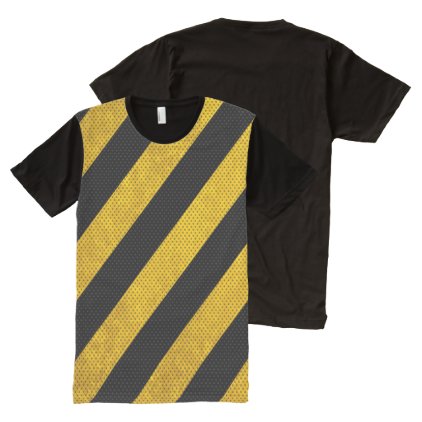 Yellow and Black Traffic Stripes Men&#39;s T-Shirt