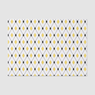 Yellow And Black Triangles Tissue Paper