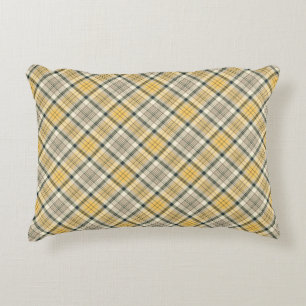 Yellow and Black Urbanite Plaid Accent Pillow