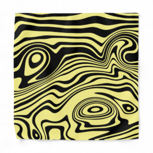 Yellow and Black Wavy Striped Bandana Choose Color
