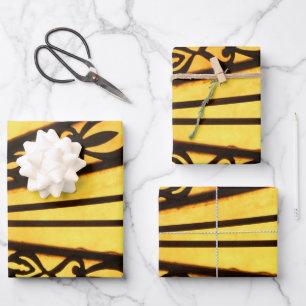Yellow and Black Wrapping Paper Sheets