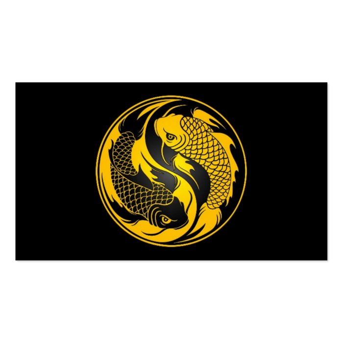 Yellow and Black Yin Yang Koi Fish Business Card