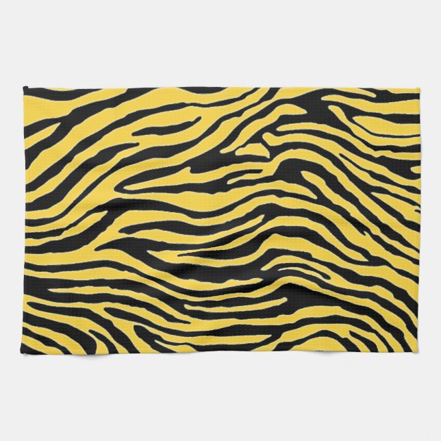 yellow and black zebra stripe towel (Horizontal)