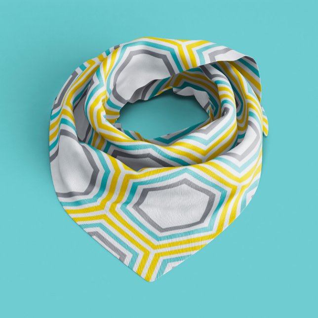 Yellow and Blue Abstract Honeycomb Pattern Bandana (Creator Uploaded)