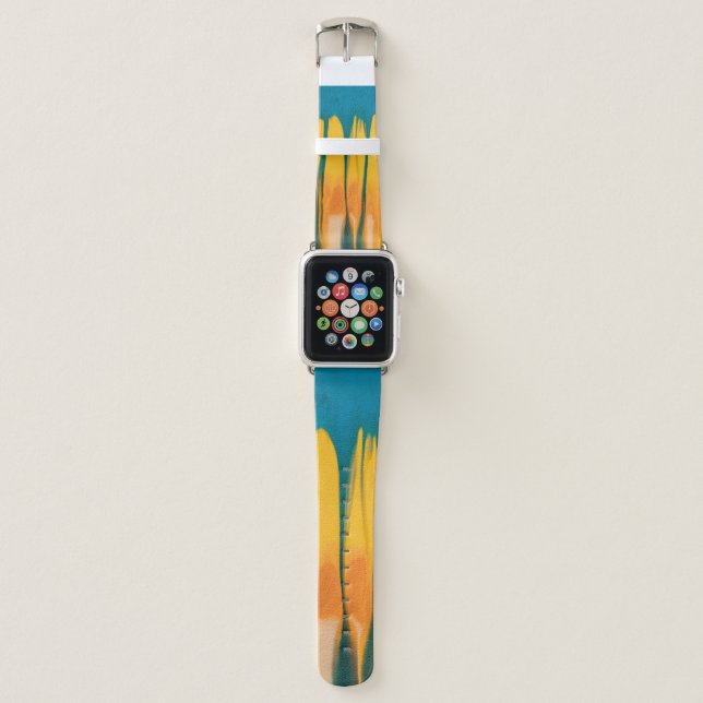 YELLOW AND BLUE APPAREL APPLE WATCH BAND (Front)