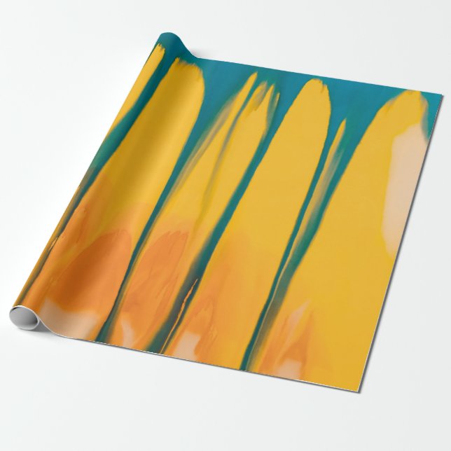 YELLOW AND BLUE APPAREL WRAPPING PAPER (Unrolled)