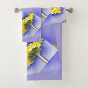 Yellow and blue bath towel set
