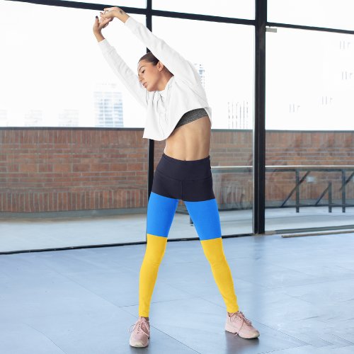 Yellow and Blue Capri Leggings