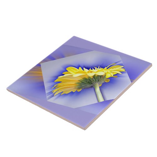 Yellow and blue ceramic tile