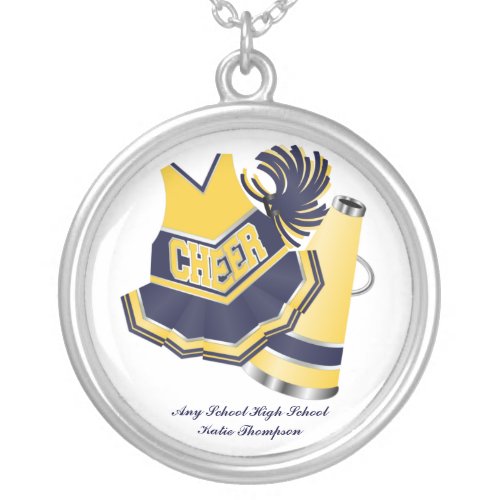 Yellow and Blue Cheerleading Necklace