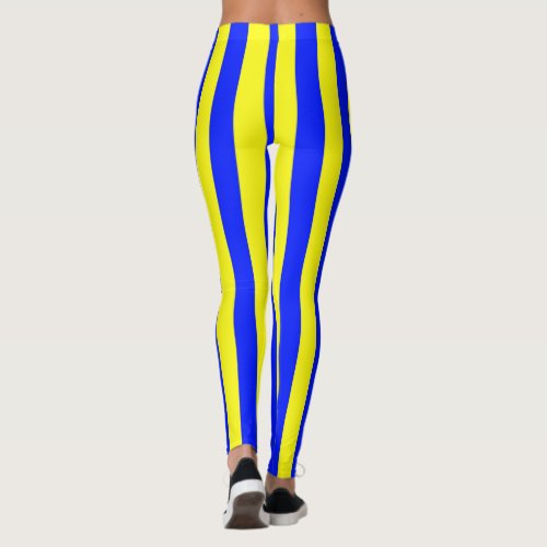 Yellow and Blue Coloured striped pattern Leggings