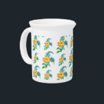 Yellow and Blue Flower  Beverage Pitcher<br><div class="desc">This beautiful floral design brings classic looks and a soft,  elegant look to your home.</div>