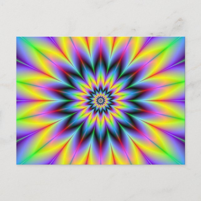 Yellow and Blue Flower Post Card (Front)