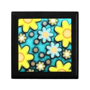 Yellow and Blue Flower Power Art Gift Box