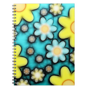 Yellow and Blue Flower Power Art Notebook