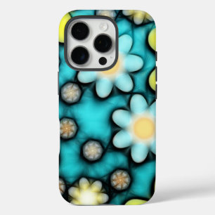 Yellow and Blue Flower Power iPhone 16 Pro Case