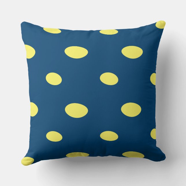 yellow and Blue Geometric Throw Pillow (Back)