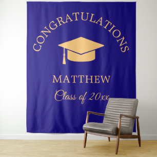 Yellow and Blue Graduation Party Tapestry