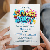 Yellow and Blue Graffiti Style Summer Party 