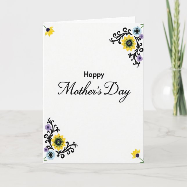 Yellow And Blue Happy Day Card (Front)