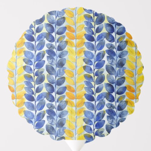 Yellow and Blue Leaves Balloon
