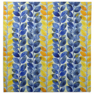Yellow and Blue Leaves Cloth Napkin