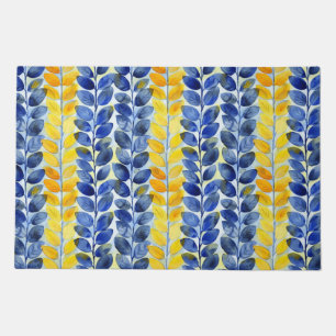 Yellow and Blue Leaves Doormat