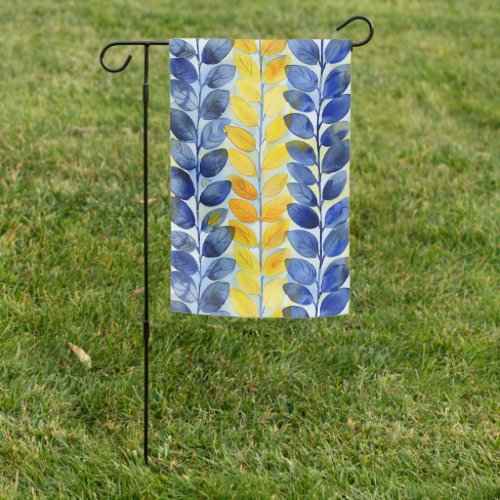 Yellow and Blue Leaves Garden Flag