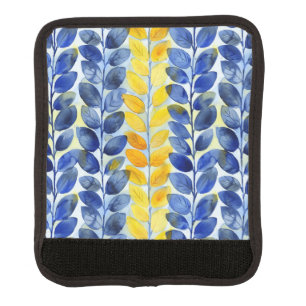 Yellow and Blue Leaves Luggage Handle Wrap