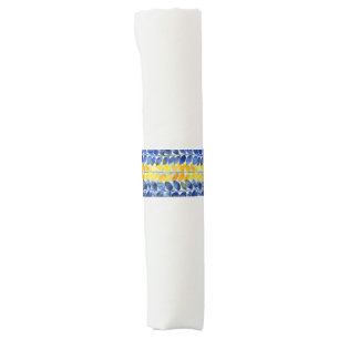 Yellow and Blue Leaves Napkin Bands