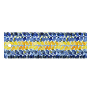 Yellow and Blue Leaves Ruler