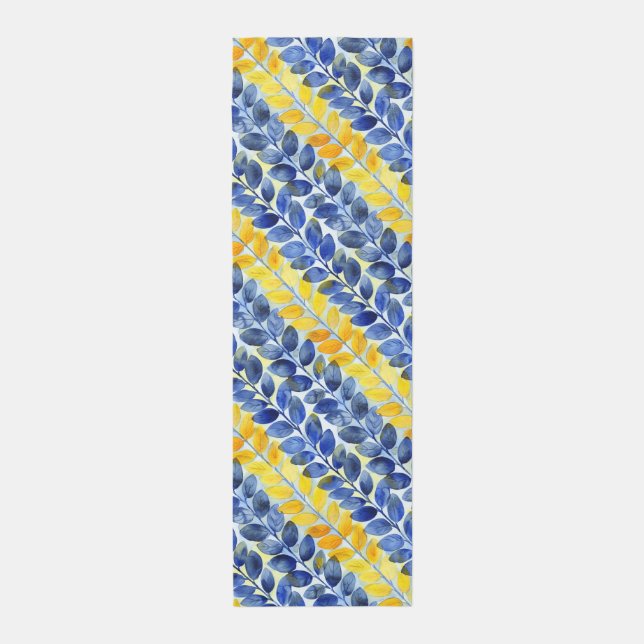 Yellow and Blue Leaves Runner (Front (Vertical))