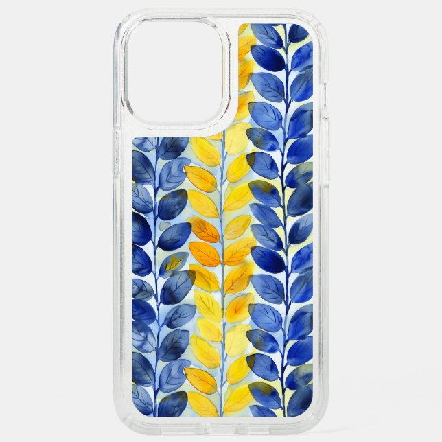 Yellow and Blue Leaves Speck iPhone 12 Pro Max Case (Front)
