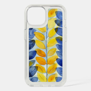 Yellow and Blue Leaves iPhone 15 Case