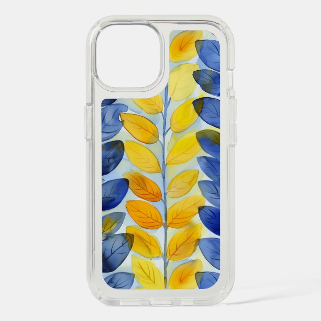 Yellow and Blue Leaves Speck iPhone Case (Front)