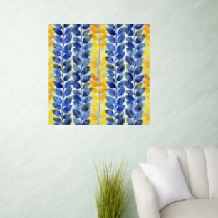 Yellow and Blue Leaves Wall Decal