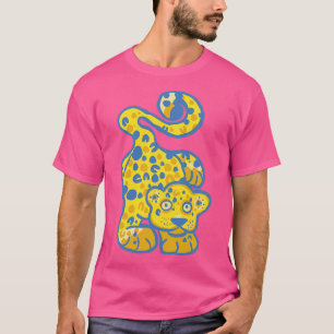 Yellow and blue leopard T-Shirt