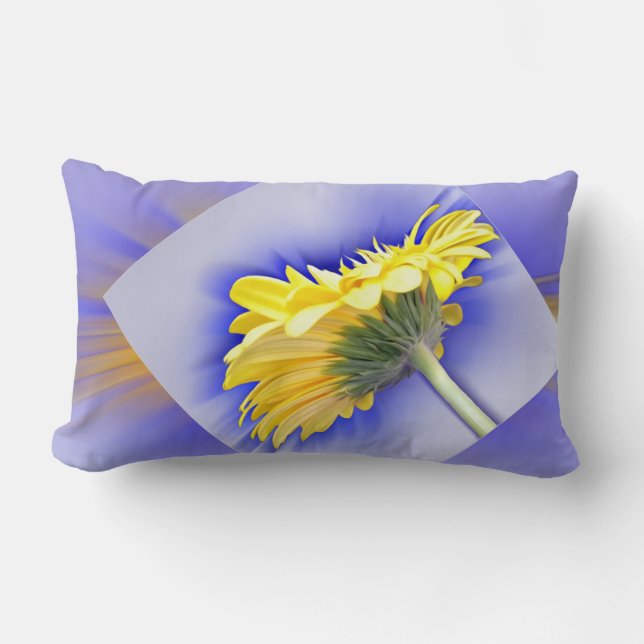 Yellow and blue lumbar pillow (Front)