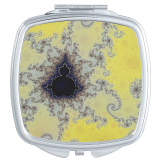 Yellow and Blue Mandelbrot Fractal Compact Mirror