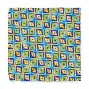 Yellow and Blue Pattern Bandana