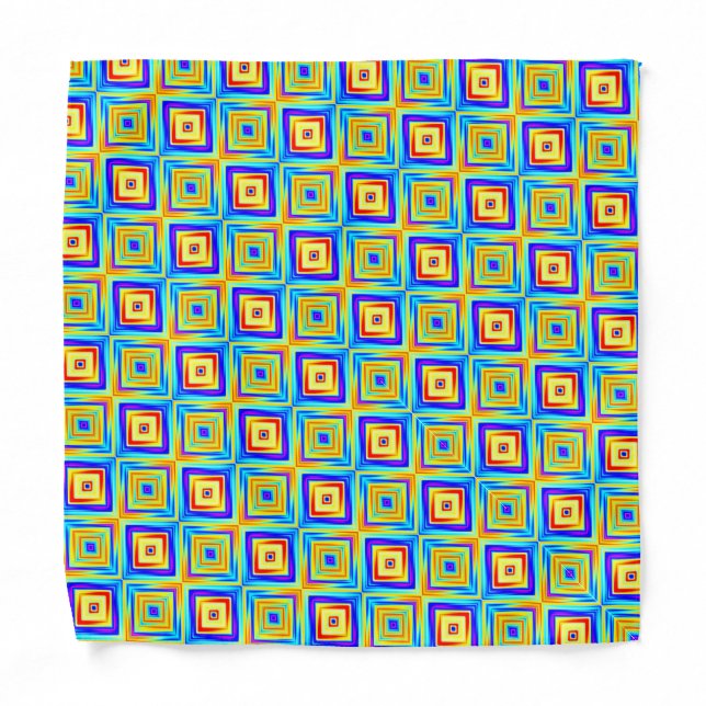 Yellow and Blue Pattern Bandana (Front)