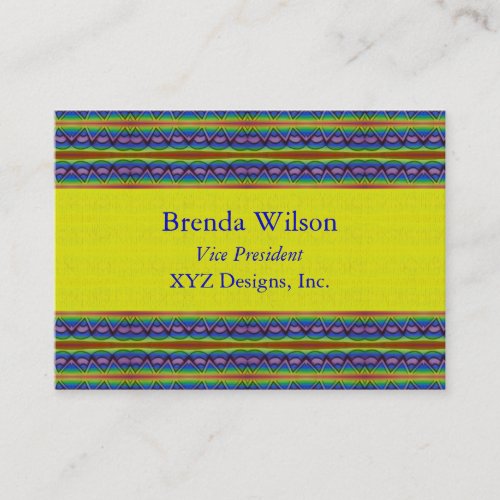 yellow and blue pattern business card template