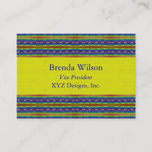 Customizable yellow and blue pattern business card template