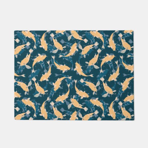 Yellow and Blue Pattern _ Koi Fish Doormat