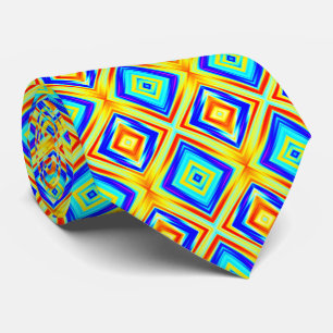 Yellow and Blue Pattern Neck Tie