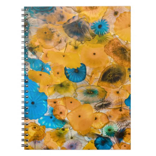 Yellow and blue petaled flower notebook