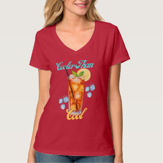 Yellow And Blue Retro Lemon Iced Red T-shirt