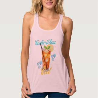 Yellow And Blue Retro Lemon Iced Tank Top