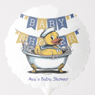 Yellow and Blue Rubber Duck Boy Baby Shower Balloon
