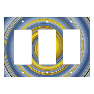 Yellow and blue spiral light switch cover